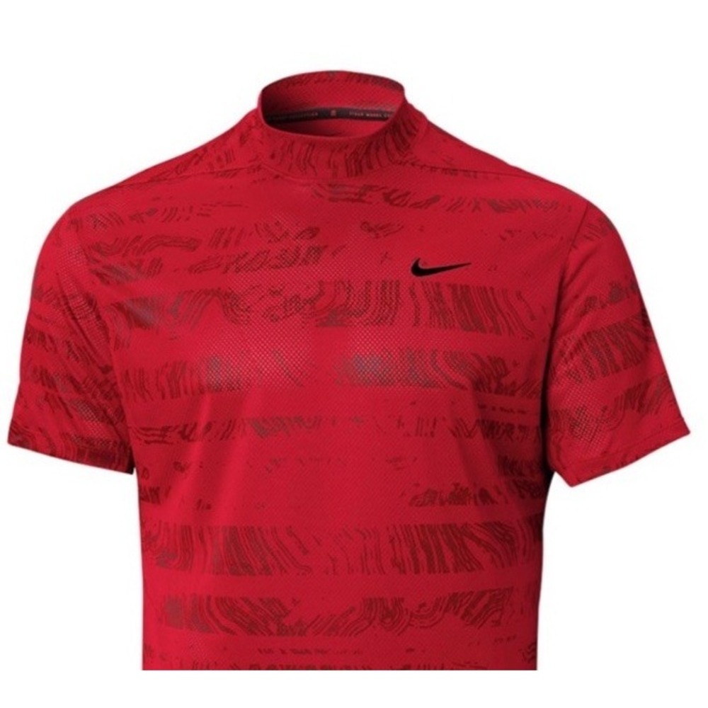 NIKE Tiger Woods Dri-FIT ADV Mock Neck Shirt Sleeve Shirt Sunday Red Size XXL